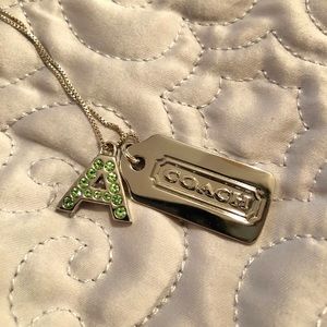 Coach initial/tag necklace